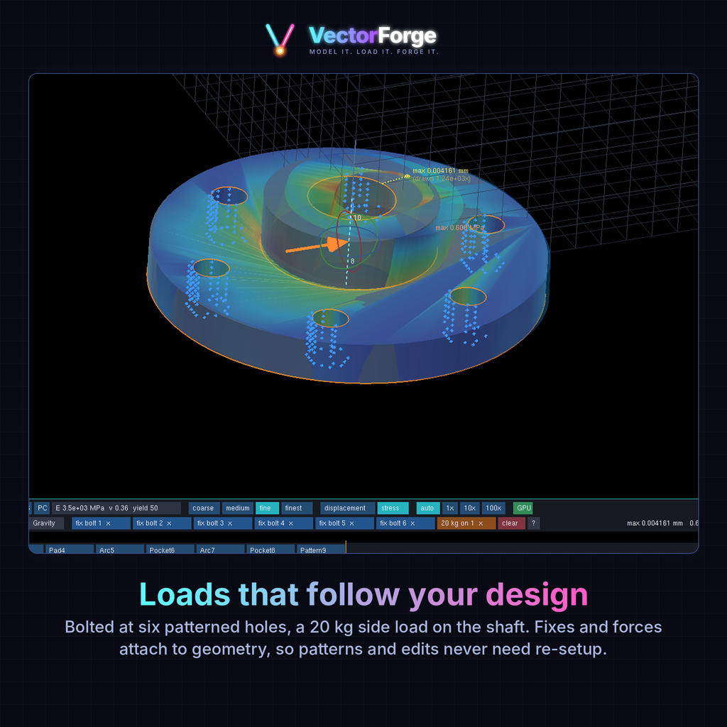 VectorForge — CAD with Live Strength Simulation (Lifetime Licence, No Subscription)