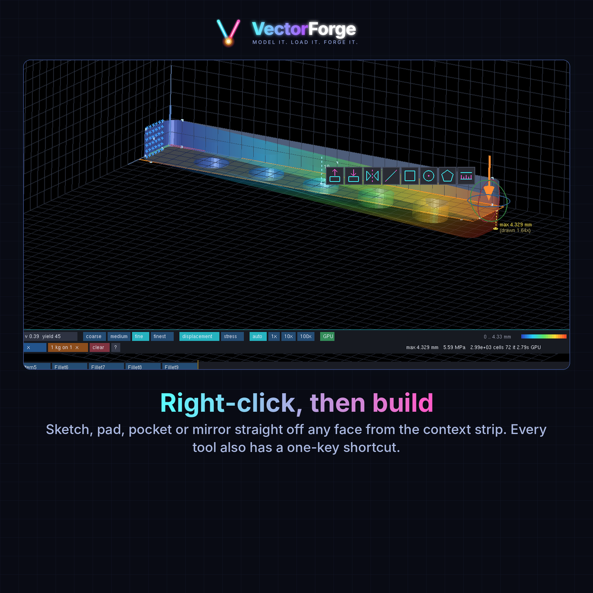 VectorForge — CAD with Live Strength Simulation (Lifetime Licence, No Subscription)