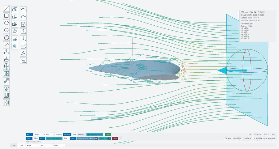 Fluids Traction Vector VectorForge — Parametric 3D CAD Software with Live FEA